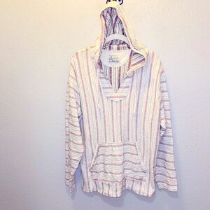 Lucky Brand Boho Southwestern Coastal Pullover Sweatshirt Hoodie Unisex Size XL